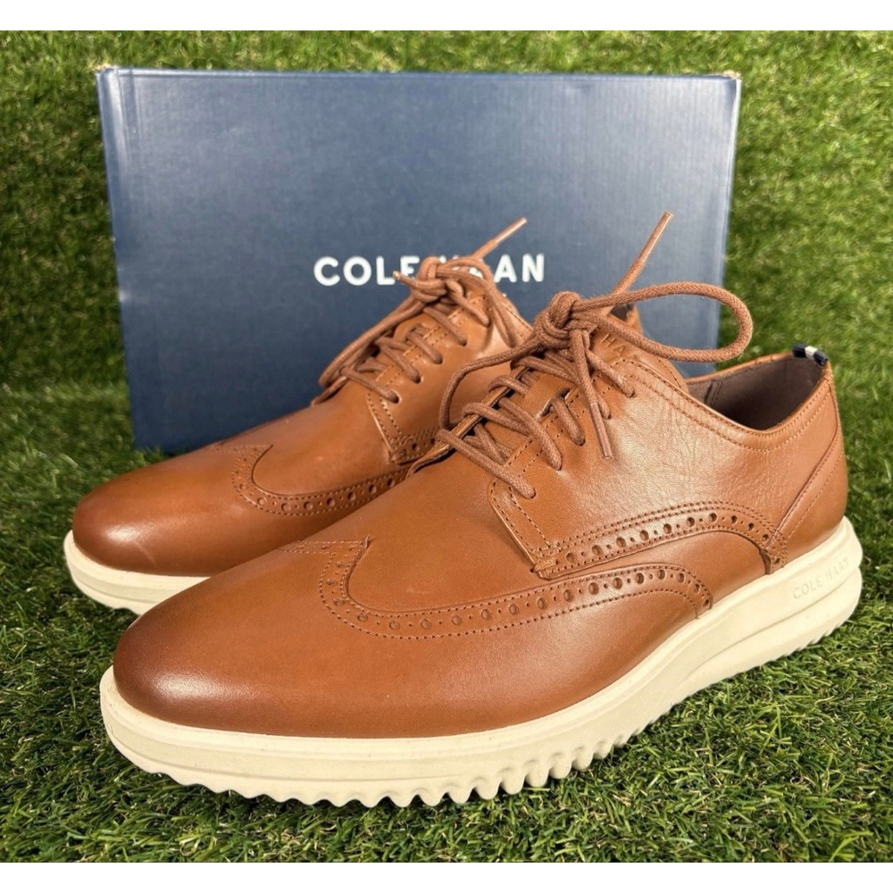 Cole Haan Grand Wingtip Leather Oxford Sneaker Shoes C36939 Men's 9.5 New - Picture 3 of 5